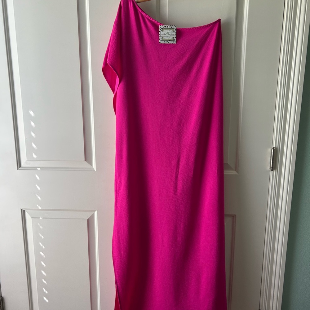 JODIFL Fuchsia One-Shoulder Dress